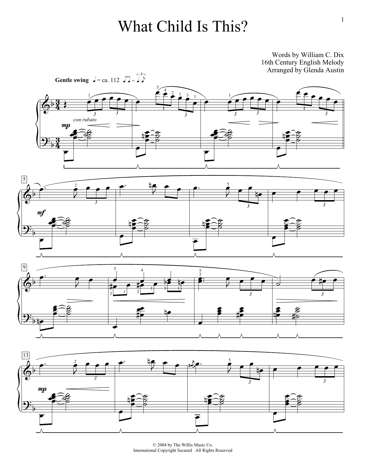 Produktbild zu: What Child Is This? (arr. Glenda Austin)