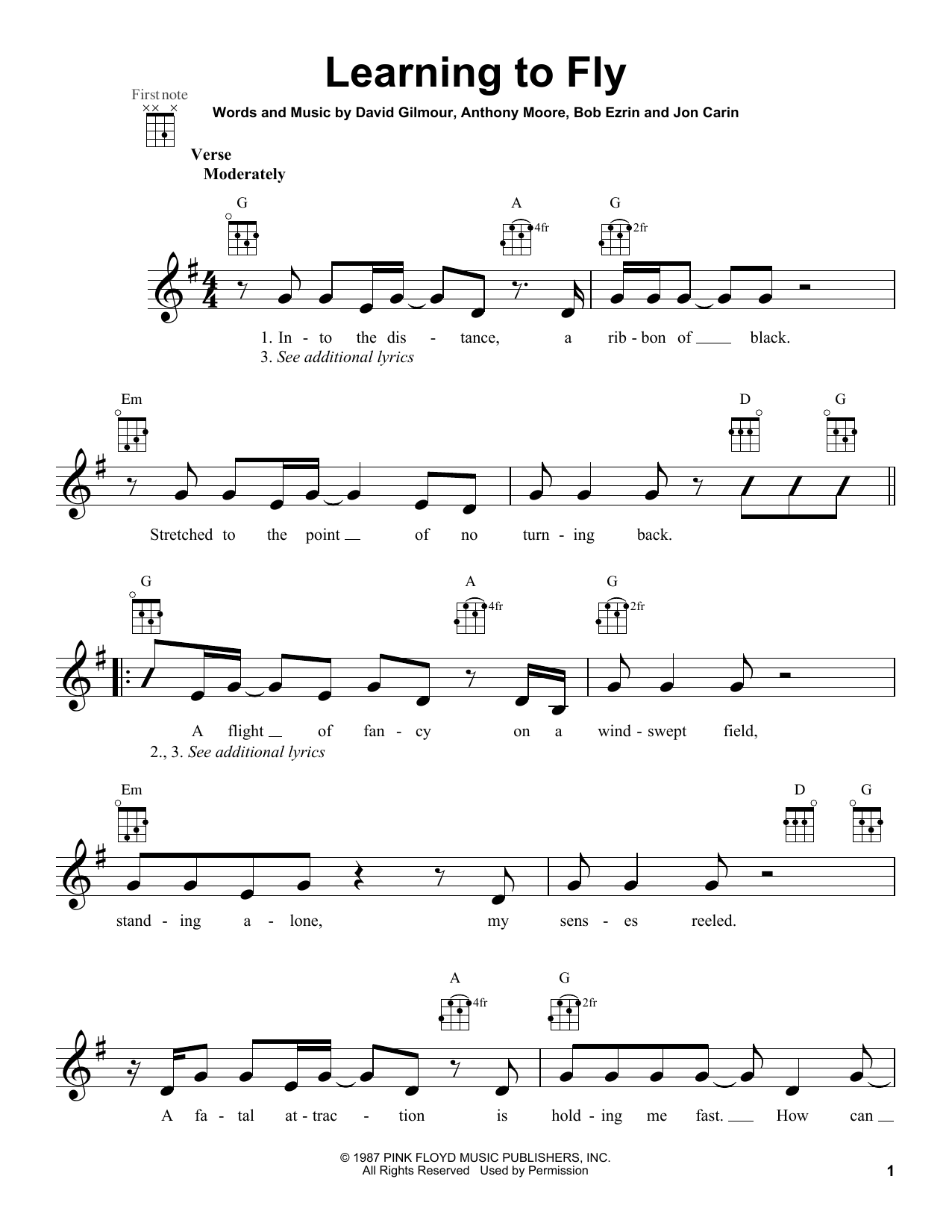 Product gallery: Page 1 of 1 Learning To Fly, Pink Floyd