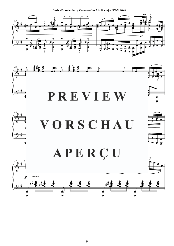 Product gallery: Page 10 of 11 Brandenburg Concerto No. 3 in G major BWV 1048, , Solo Piano