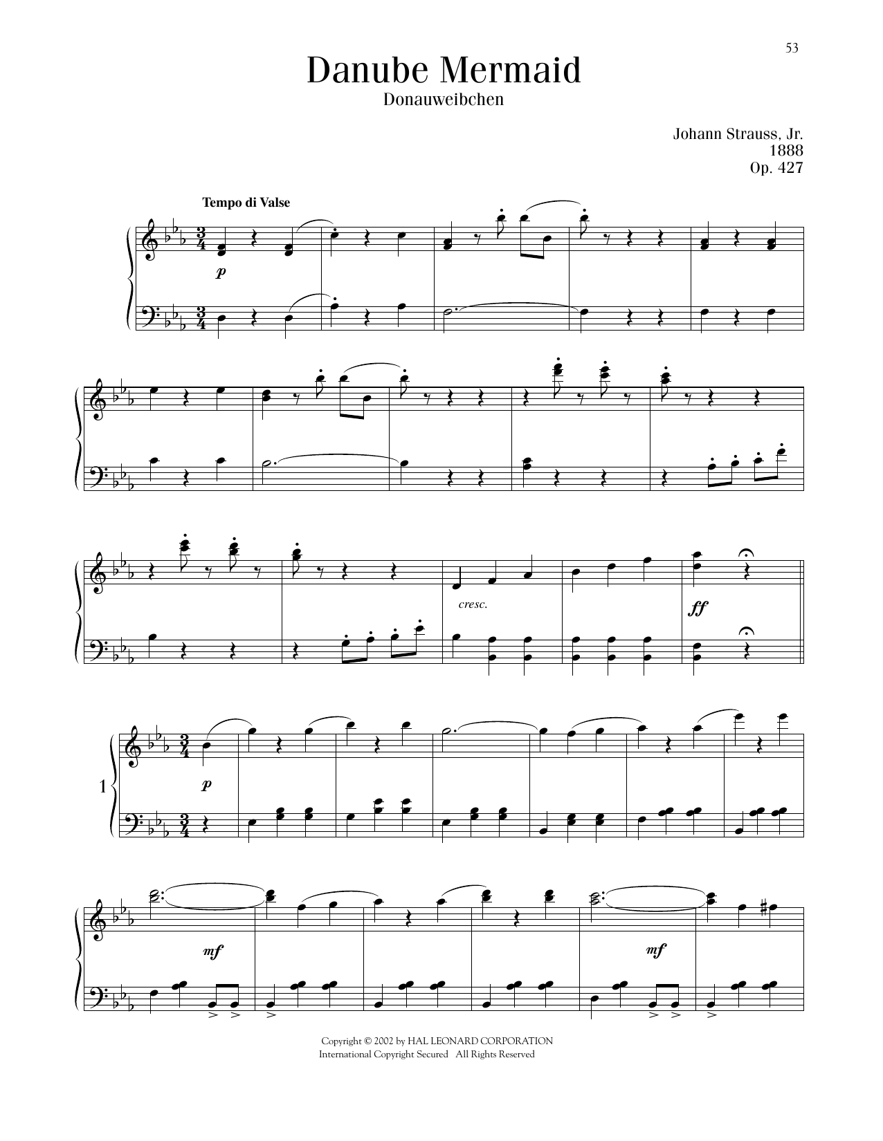 Produktbild zu: Danube Mermaid, Op. 427