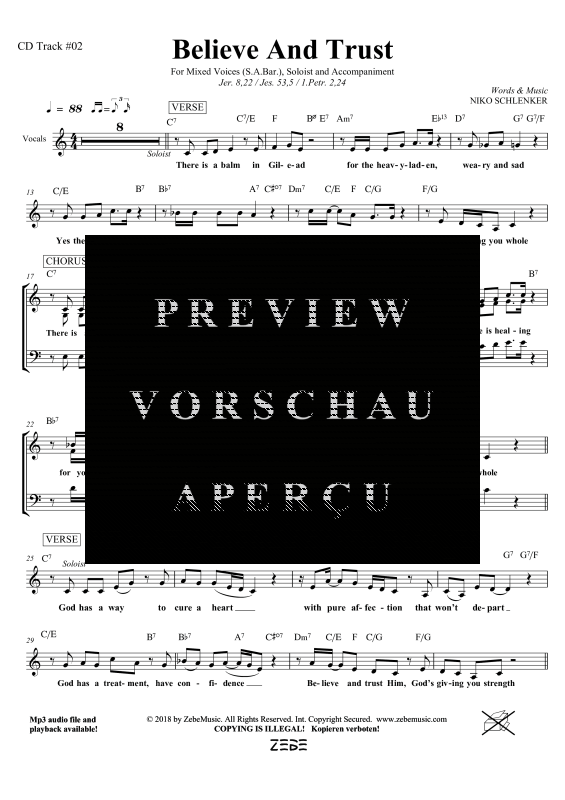 gallery: Believe And Trust, , Gemischter Chor SAM/Solo opt. und Klavier