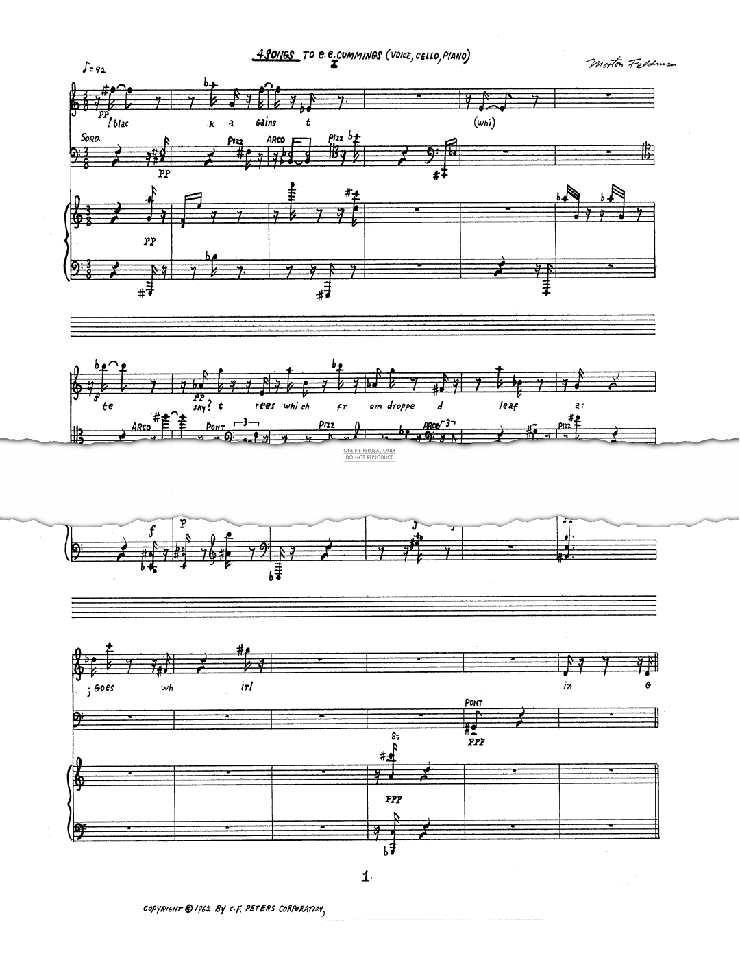 Produktbild zu: Four Songs to e.e. cummings