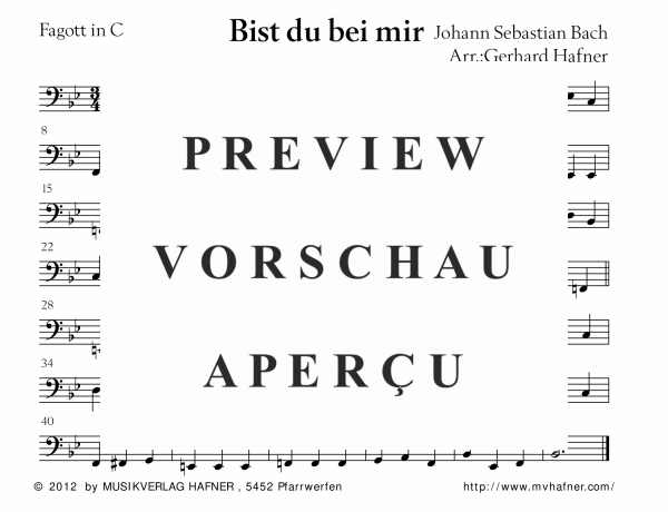 Product gallery: Page 9 of 11 Bist du bei mir, , (large wind orchestra)