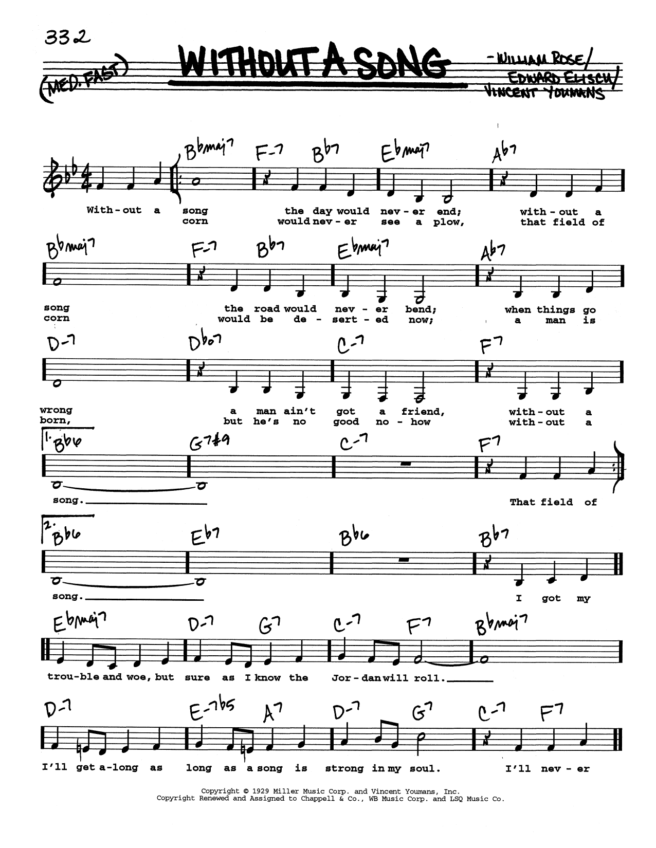 Produktbild zu: Without A Song (Low Voice)