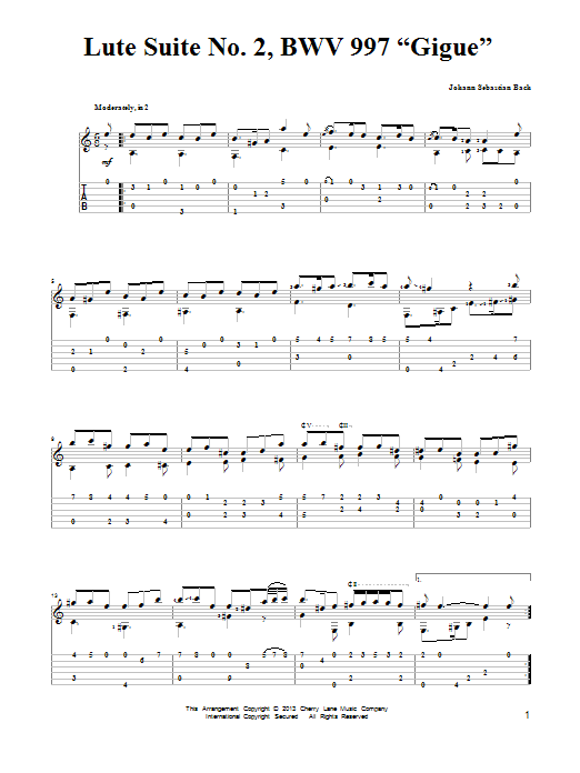 Produktbild zu: Lute Suite No. 2, BWV 997 "Gigue"
