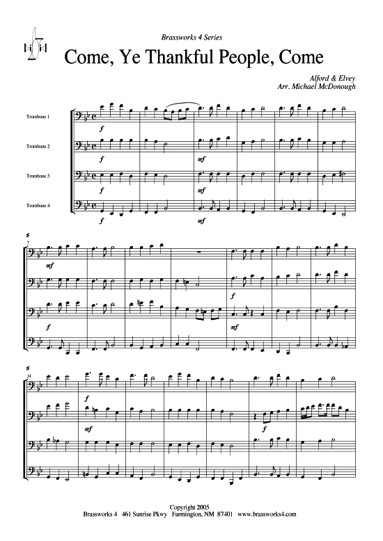 Product picture to: Come, Ye Thankful People, Come Alford/Elvey