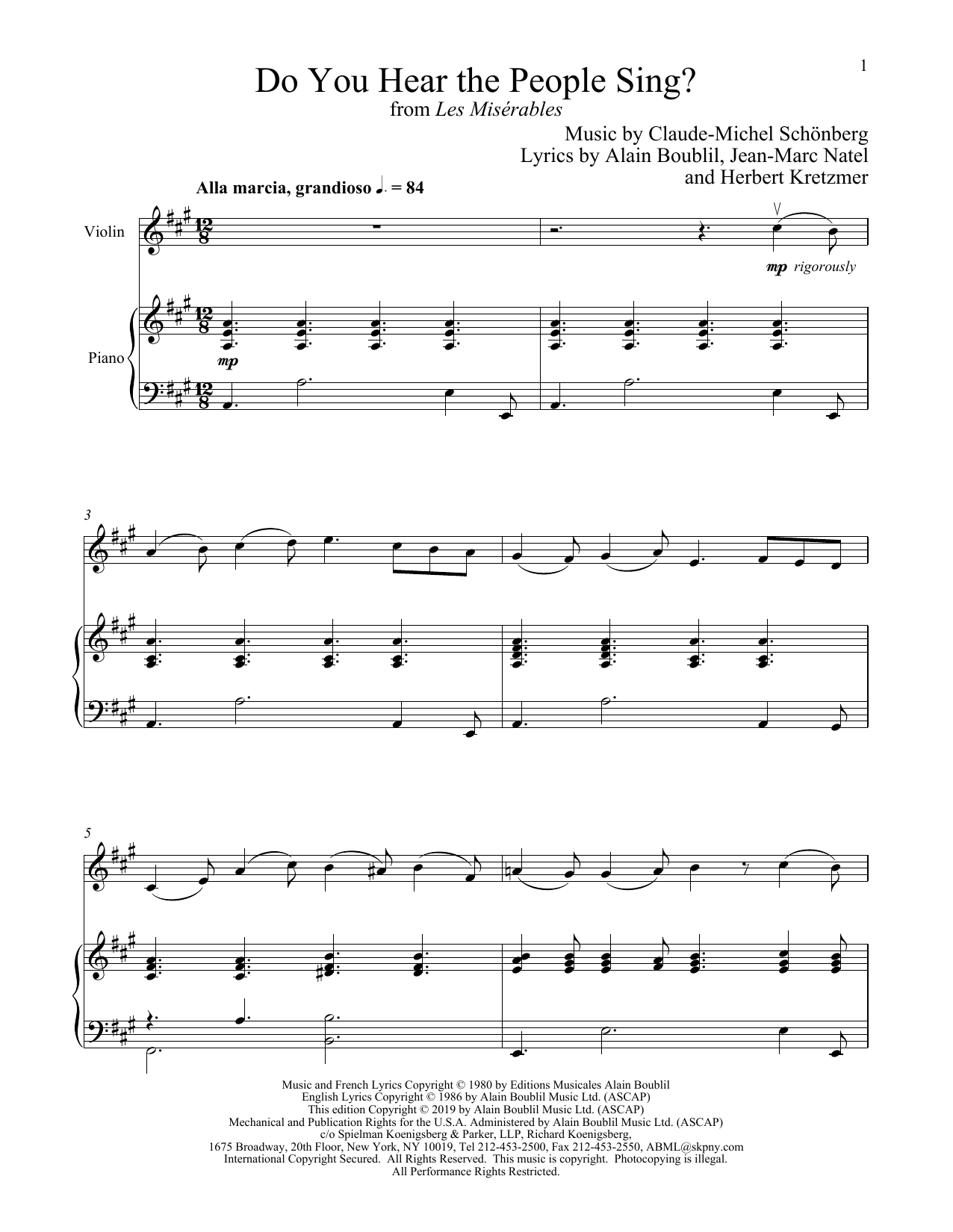 Product gallery: Page 1 of 1 Do You Hear The People Sing? (from Les Miserables), Boublil and Schonberg