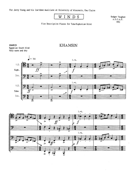 Produktbild zu: Winds: Five Descriptive Pieces for Tuba-Euphonium Octet Rodger Vaughan