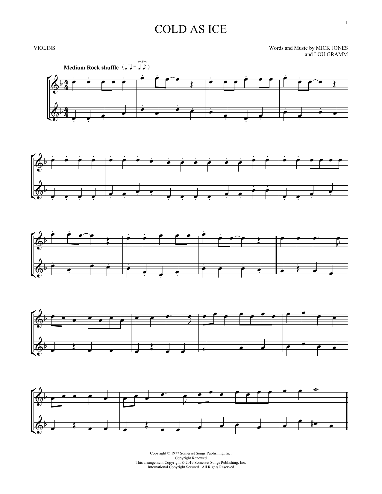 Product gallery: Page 1 of 1 Cold As Ice, Foreigner
