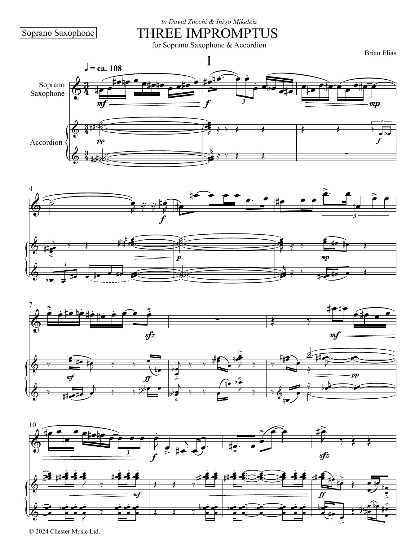 Produktgalerie: Seite 1 von 1 Three Impromptus, Brian Elias