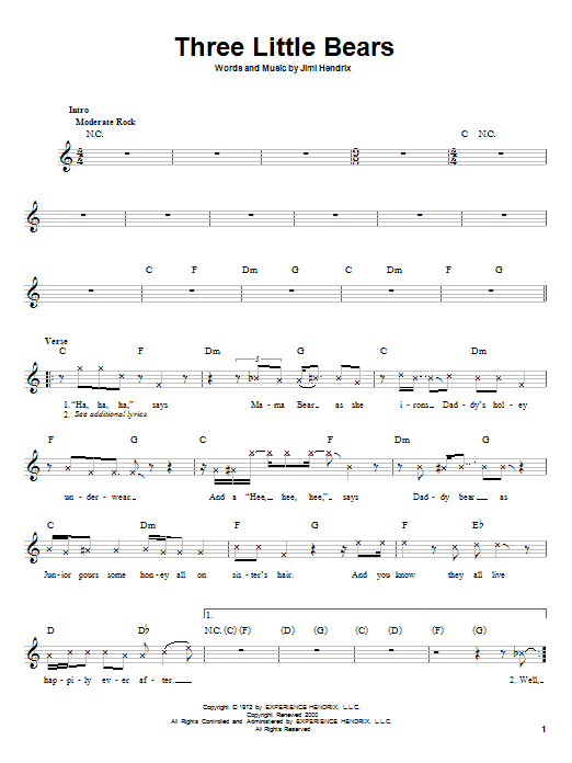 Produktgalerie: Seite 1 von 1 Three Little Bears, Jimi Hendrix, Gitarre