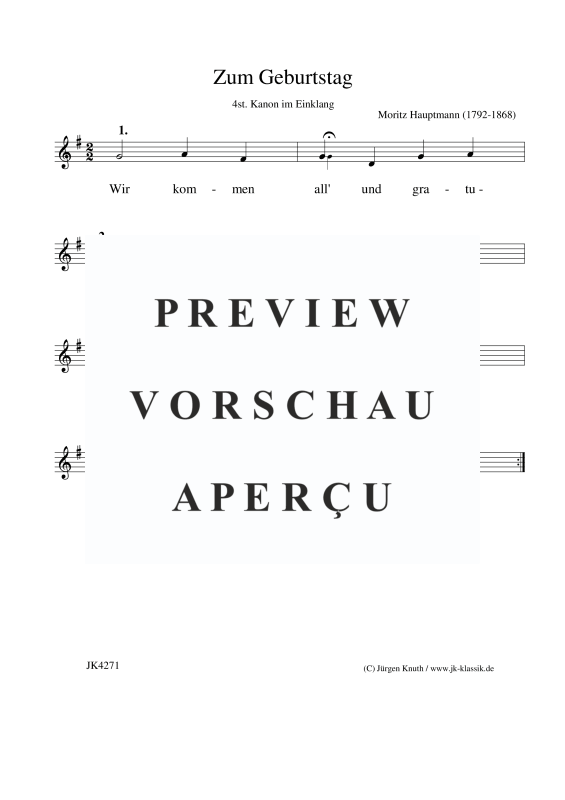 gallery: Zum Geburtstag, , Gemischter Chor 4-stimmig - Kanon im Einklang