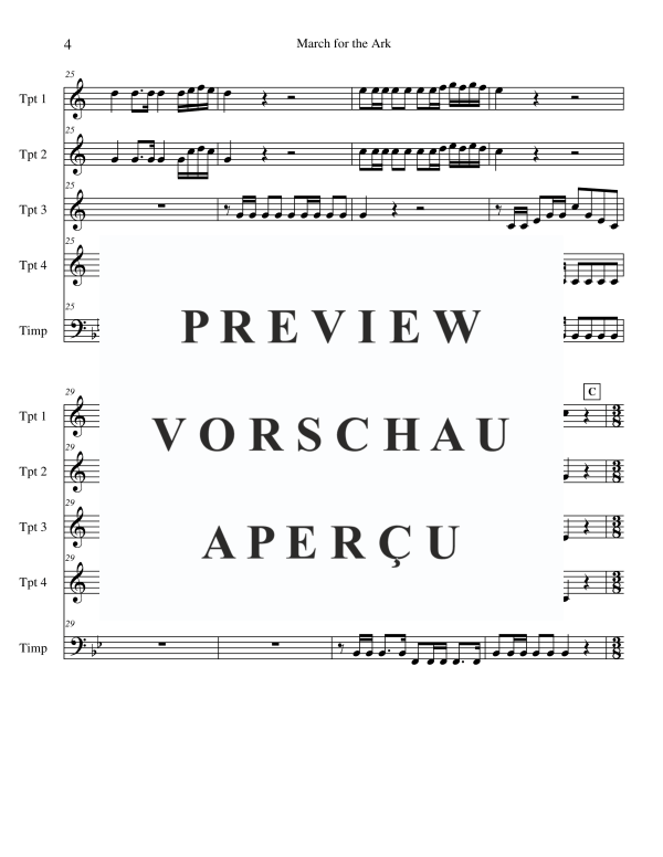 Product gallery: Page 6 of 11 March for the Ark, , Trumpet Quartet and Timpani