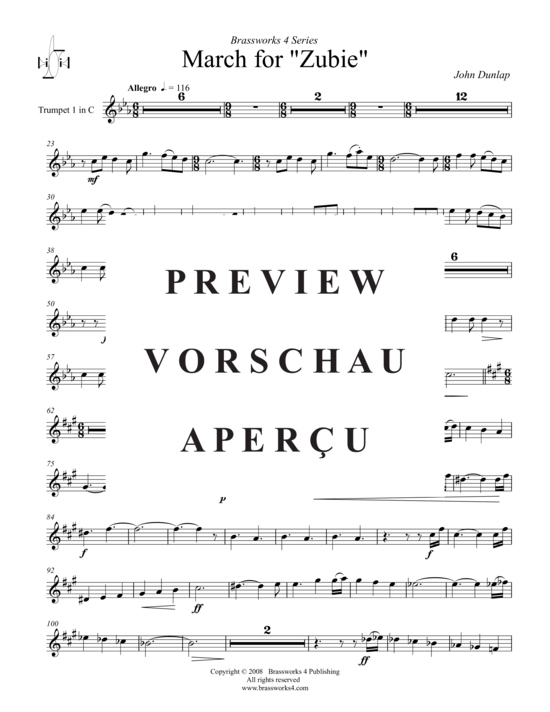 Produktgalerie: Seite 14 von 21 March for “Zubie” , , (Blechbläserquintett + Alternativ-St.)