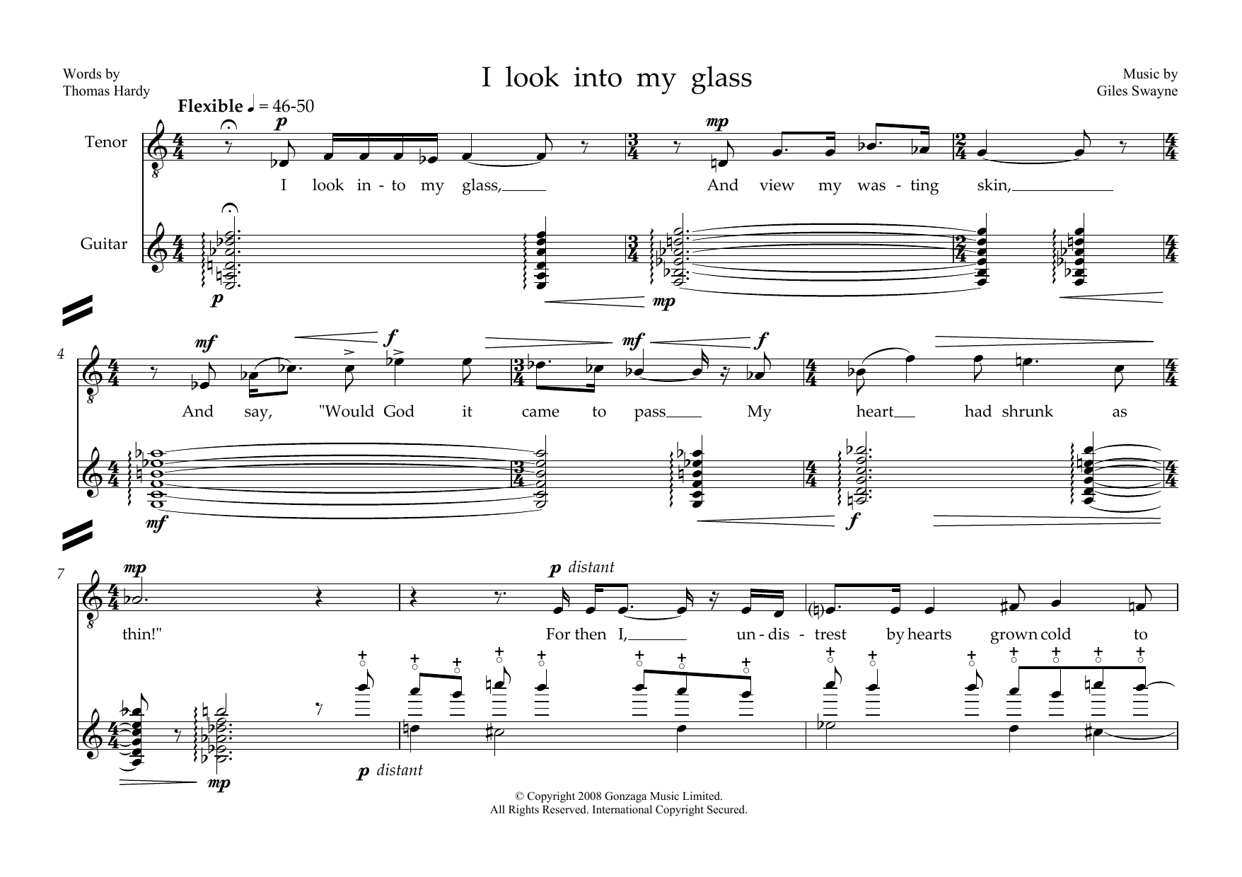 Produktbild zu: I look into my glass (for tenor and guitar)