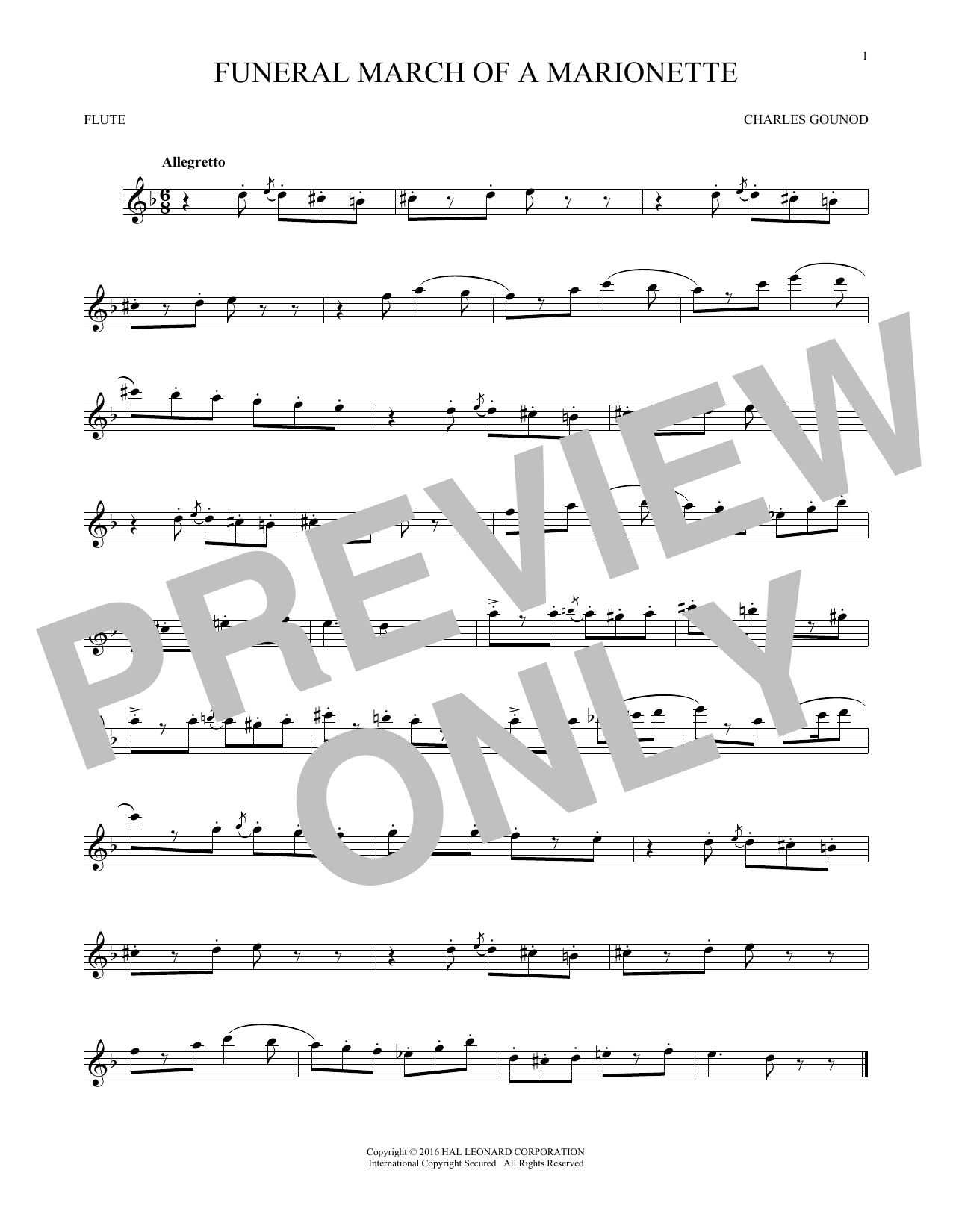 Product gallery: Page 1 of 1 Funeral March Of A Marionette, Charles Gounod