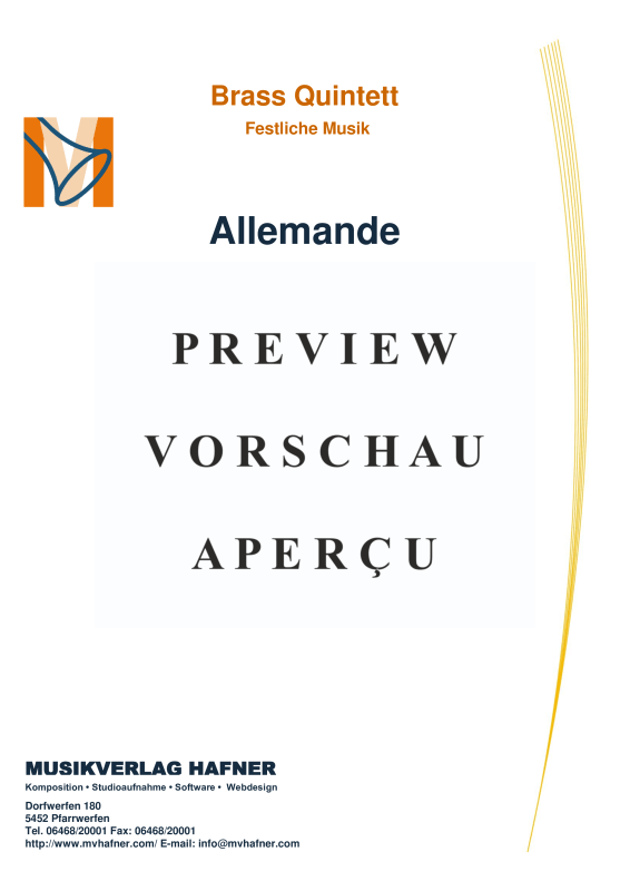 Produktgalerie: Seite 4 von 11 Allemande, , (Blechbläser Quintett)