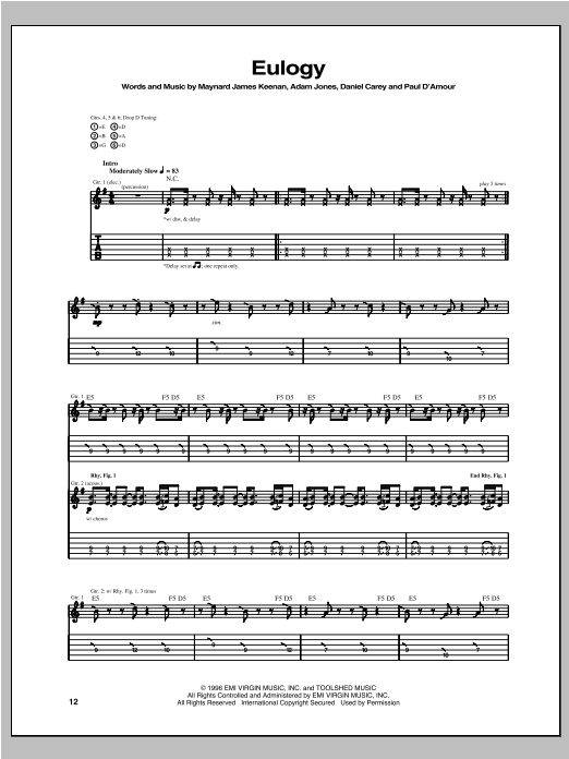 Produktgalerie: Seite 1 von 1 Eulogy, Tool, Gitarre