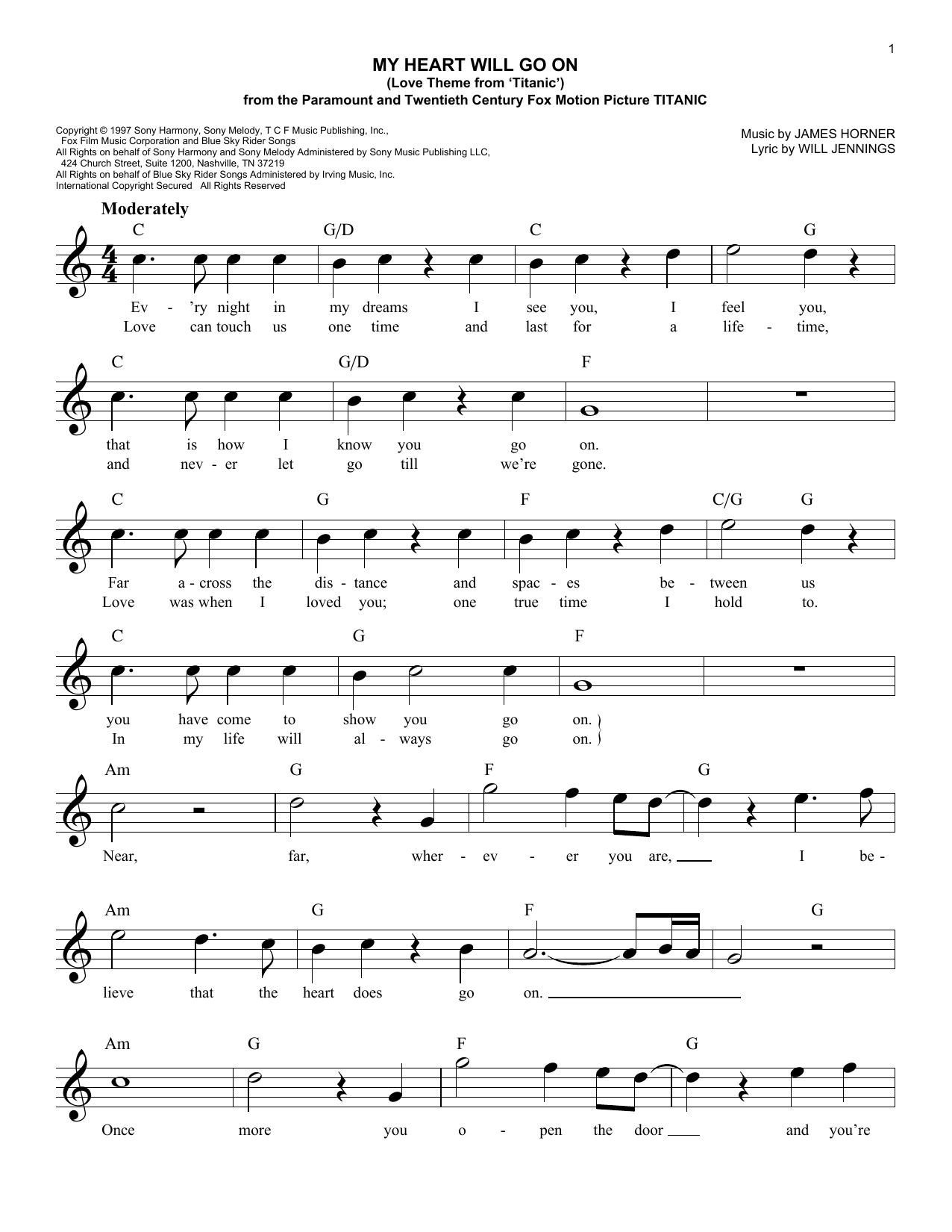 Produktbild zu: My Heart Will Go On (Love Theme From 'Titanic')
