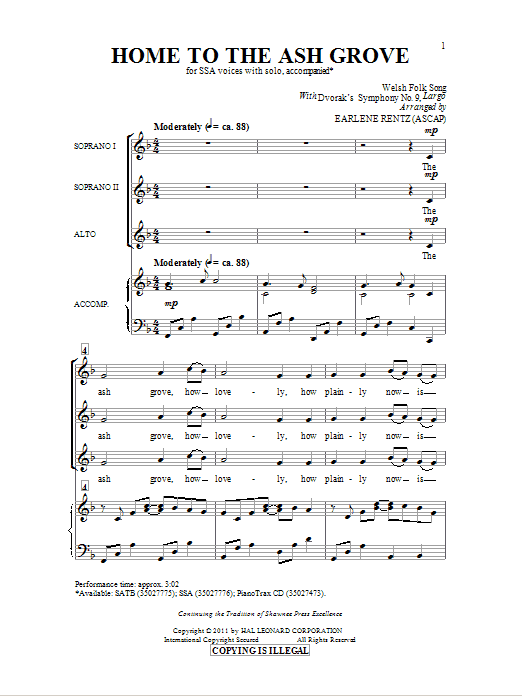 Produktgalerie: Seite 1 von 1 Home To The Ash Grove, Earlene Rentz, Chor