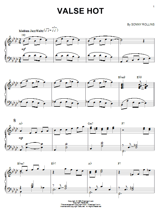 Product gallery: Page 1 of 1 Valse Hot (arr. Brent Edstrom), Sonny Rollins