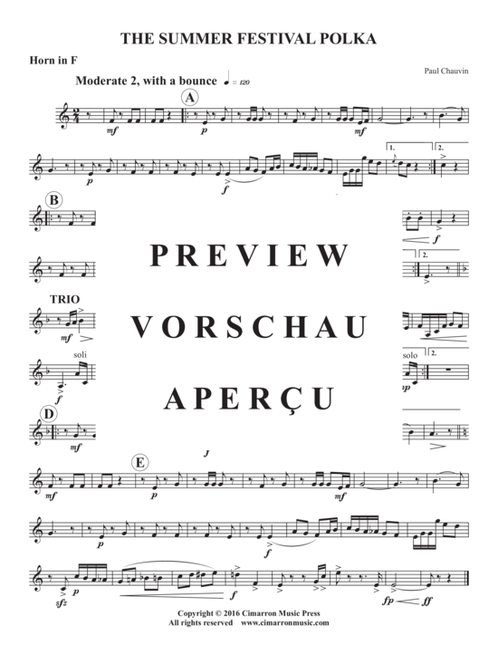 Produktgalerie: Seite 10 von 12 Summer Festival Polka , , (Blechbläserquintett)