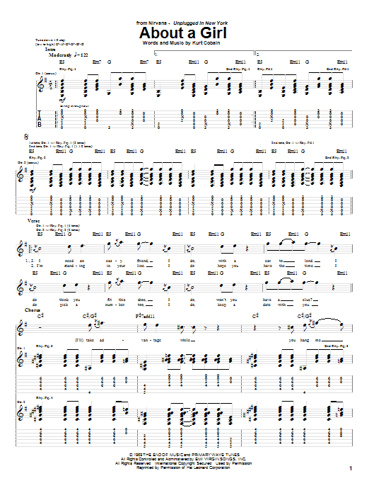 Produktgalerie: Seite 1 von 1 About A Girl, Nirvana, Gitarre