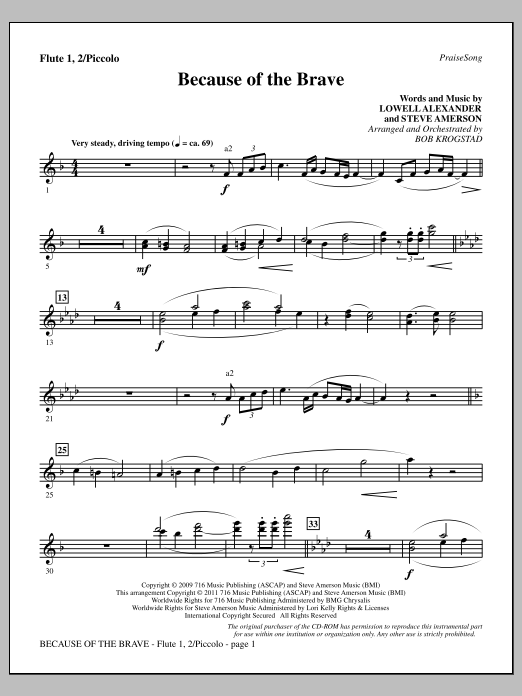 Product picture to: Because Of The Brave - Flute 1,2/Piccolo