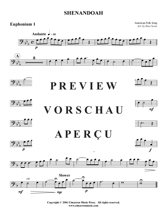 Product gallery: Page 4 of 9 Shenandoah , , (Tuba Quartet: 2x Baritone, 2xTuba)