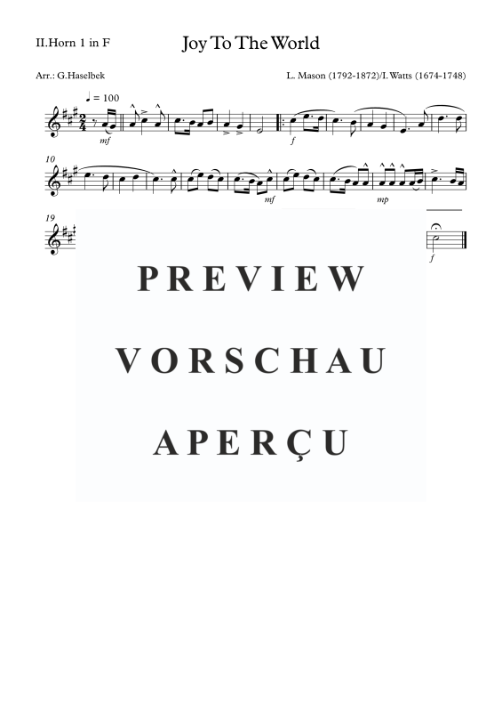 Produktgalerie: Seite 6 von 9 Joy To The World, , (Blechbläserquartett)