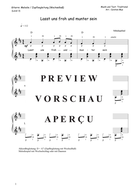 Product gallery: Page 2 of 3 Lasst uns froh und munter sein , , (guitar solo + plucked accompaniment)