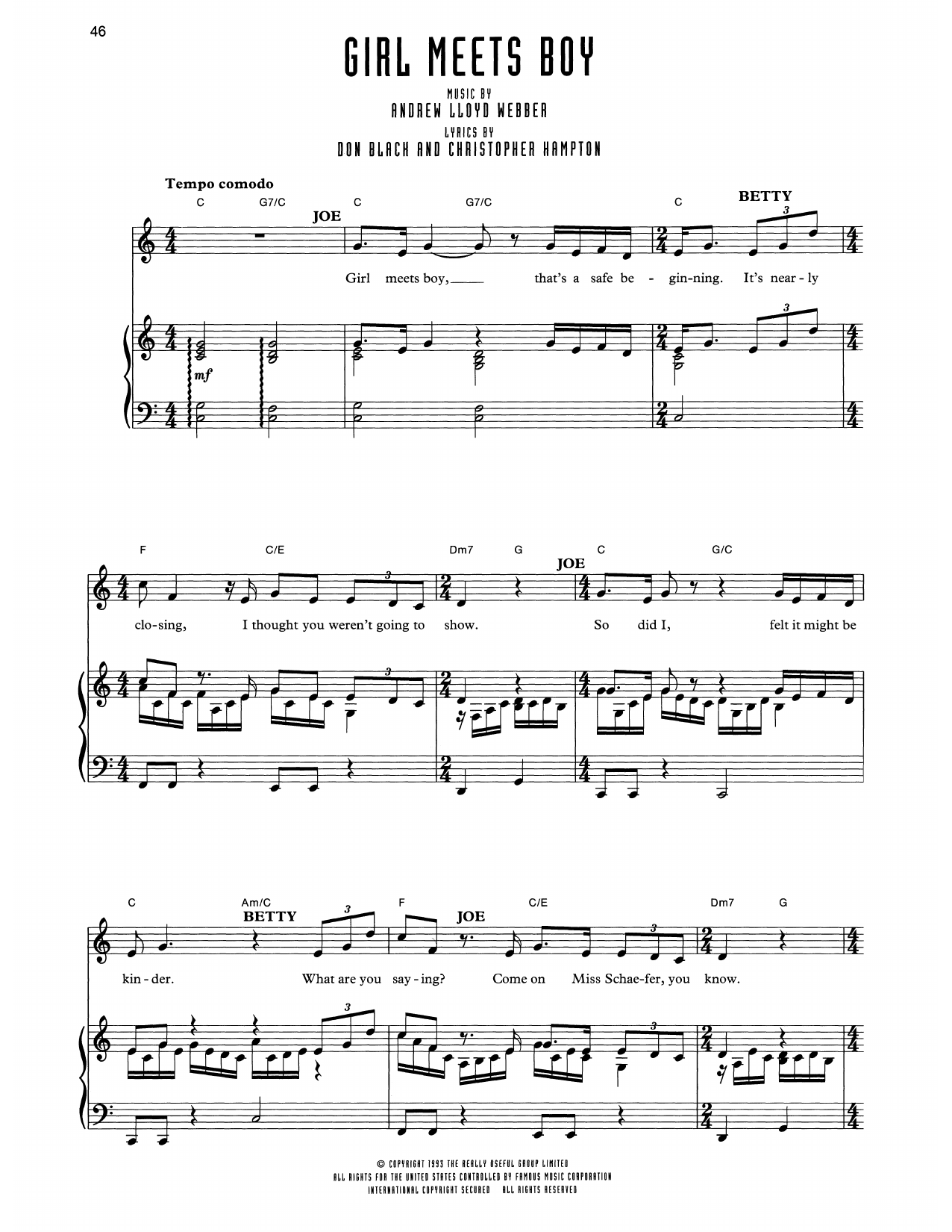 Produktgalerie: Seite 1 von 1 Girl Meets Boy (from Sunset Boulevard), Andrew Lloyd Webber, Gesang, Klavier