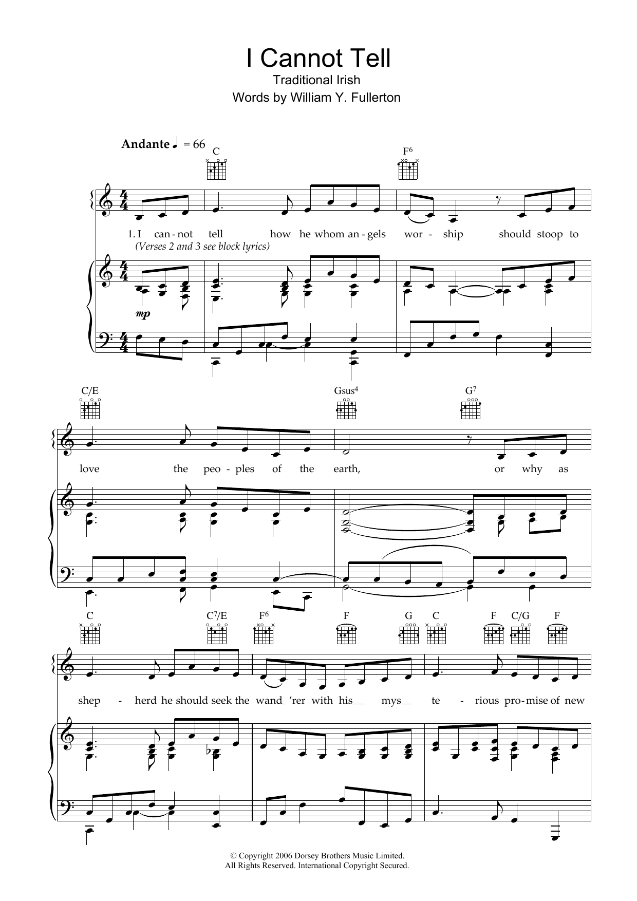 Produktgalerie: Seite 1 von 1 I Cannot Tell, Traditional, Gesang, Gitarre, Klavier