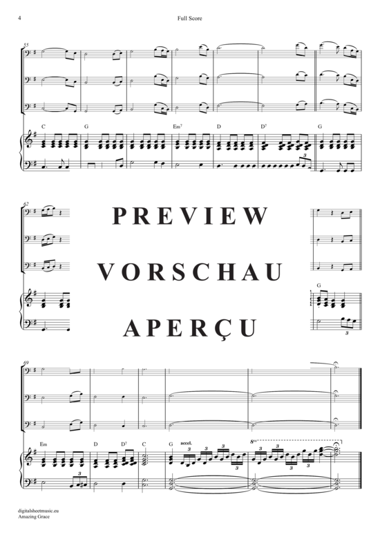 Product gallery: Page 5 of 18 Amazing Grace , Presley, Elvis, (Trombone Trio + Piano)
