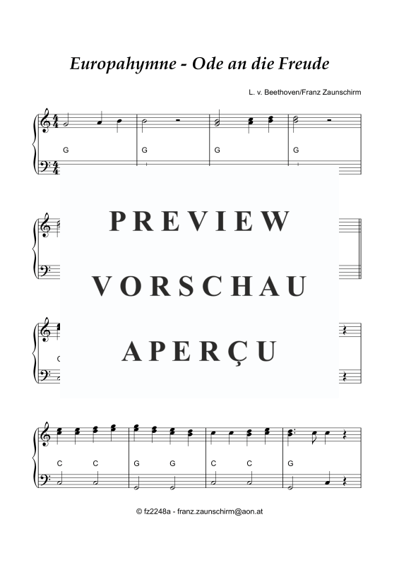 Produktbild zu: Europahymne - Ode an die FreudeLudwig van Beethoven
