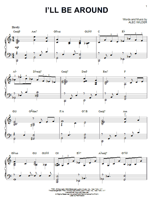 Product gallery: Page 1 of 1 I'll Be Around [Jazz version] (arr. Brent Edstrom), Alec Wilder