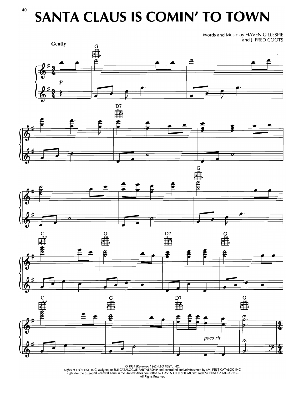 Produktgalerie: Seite 1 von 1 Santa Claus Is Comin' To Town, Mariah Carey, Gesang, Gitarre, Klavier