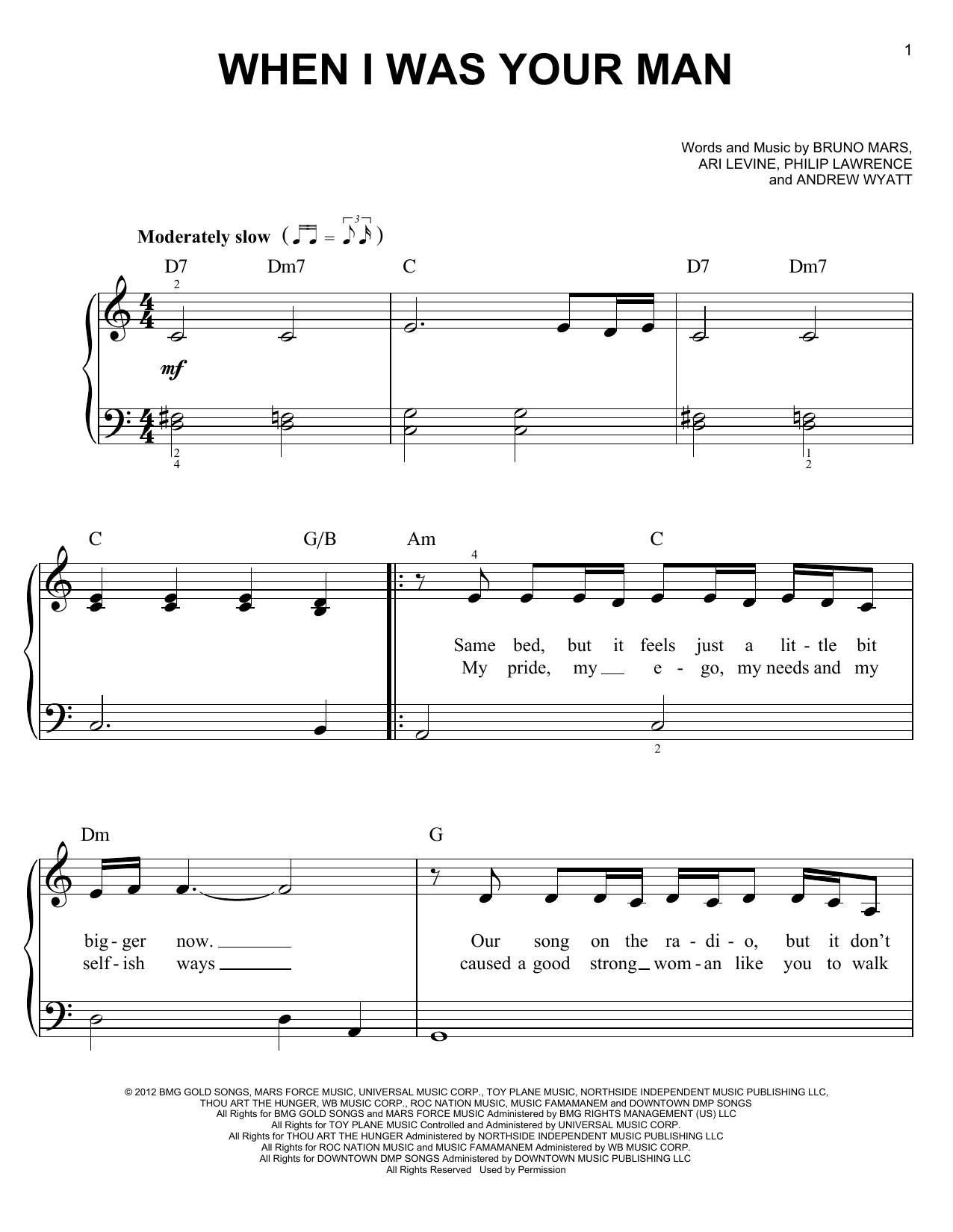 Product picture to:  When I Was Your Man - Bruno Mars