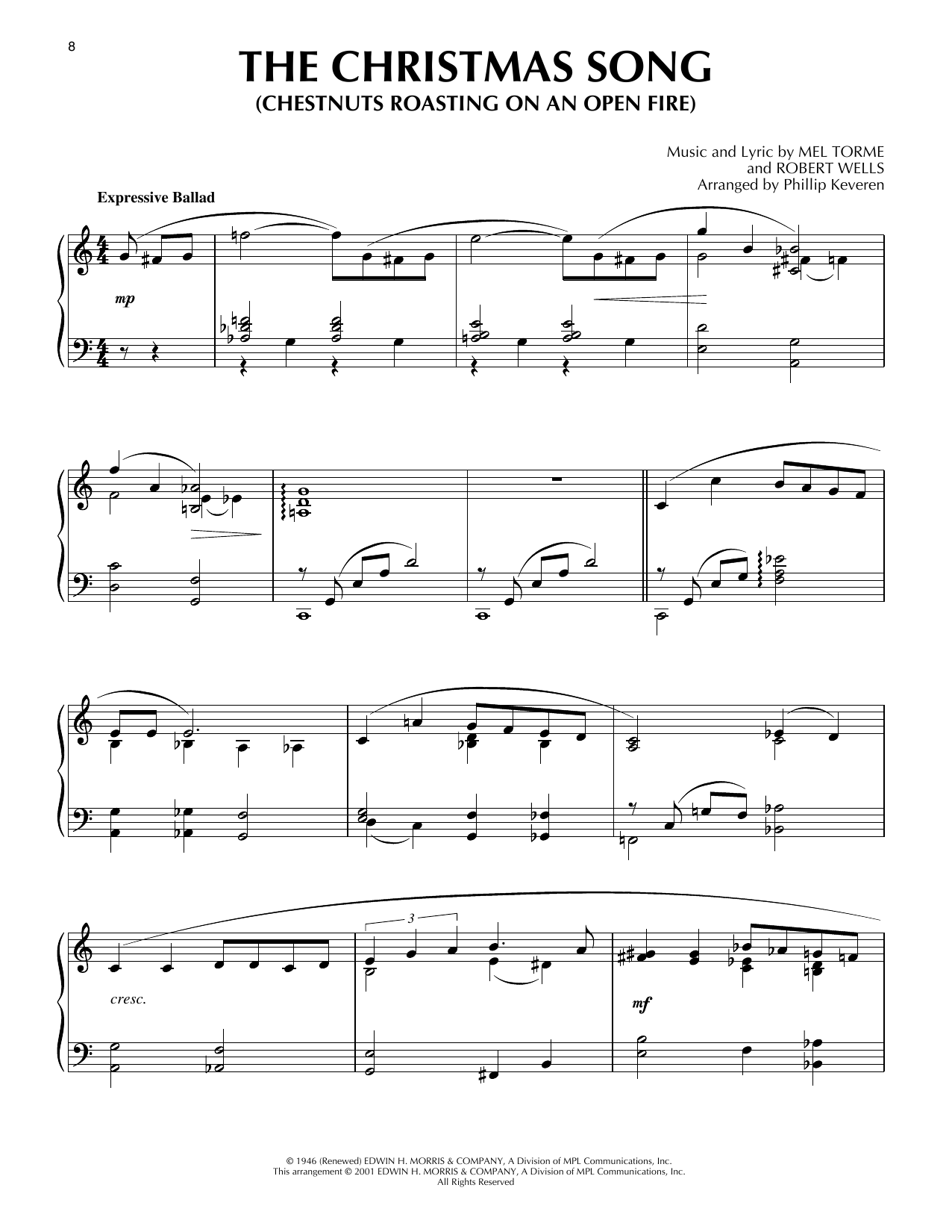 Product picture to: The Christmas Song (Chestnuts Roasting On An Open Fire) [Jazz version] (arr. Phillip Keveren)