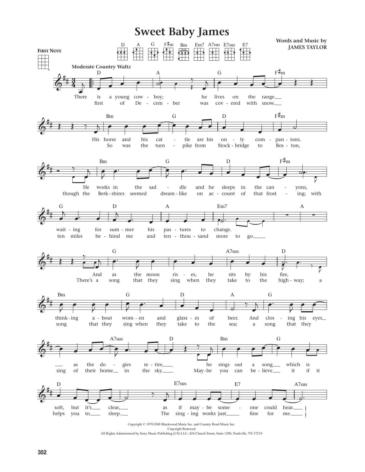 Product gallery: Page 1 of 1 Sweet Baby James (from The Daily Ukulele) (arr. Jim Beloff), James Taylor