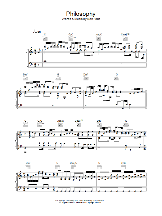 Produktgalerie: Seite 1 von 1 Philosophy, Ben Folds Five, Gesang, Gitarre, Klavier