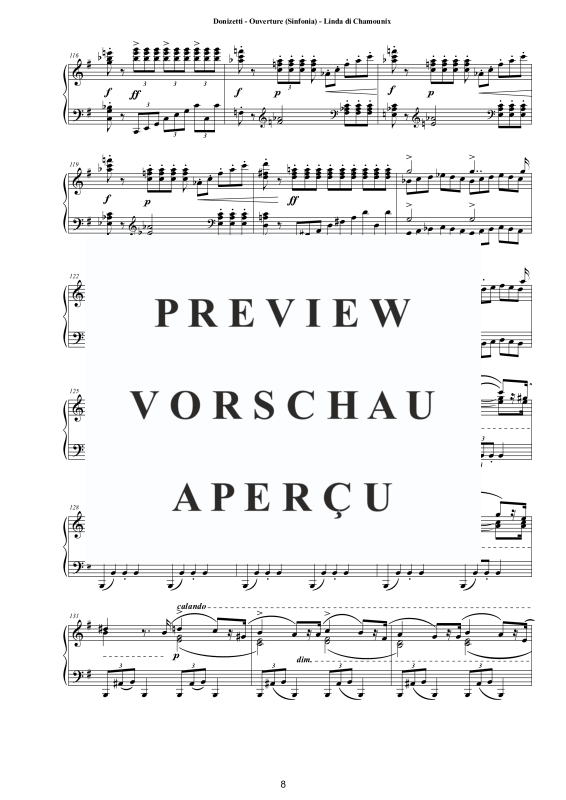 Produktgalerie: Seite 9 von 11 Ouverture (Sinfonia) - Linda di Chamounix Piano Version, , Klavier Solo