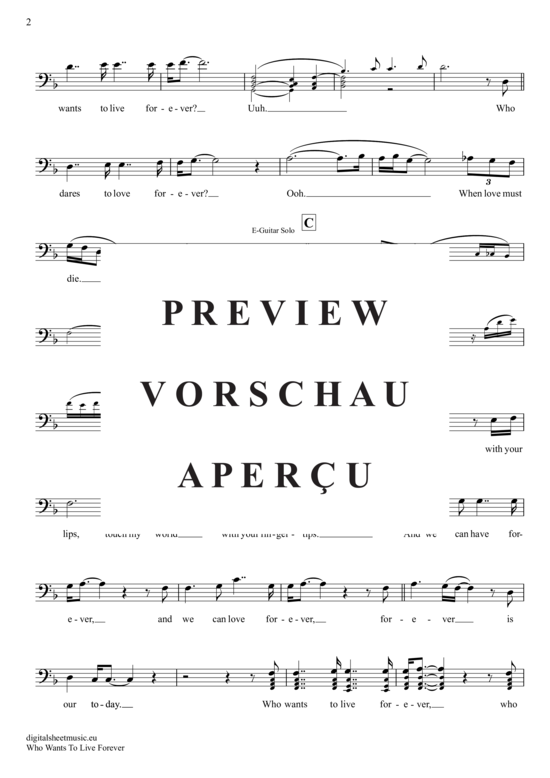 Product gallery: Page 3 of 4 Who Wants To Live Forever , Queen, (Posaune / Bariton)