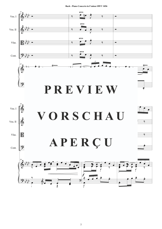 Produktgalerie: Seite 8 von 11 Klavierkonzert F-Moll BWV 1056, , Klavier Solo und Streichorchester
