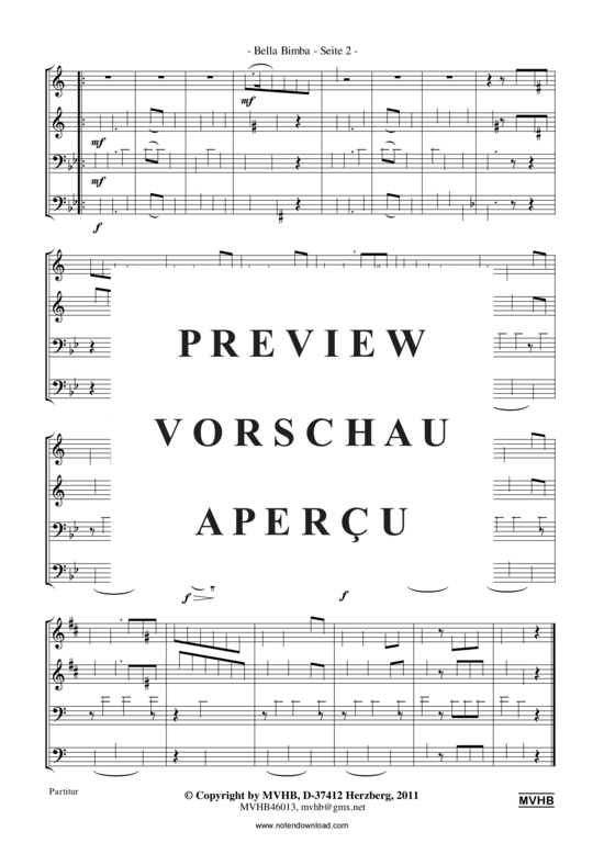 gallery: Bella Bimba (Blechbläserquartett 2 Trp (B) , , , Pos/TenH, Tub)