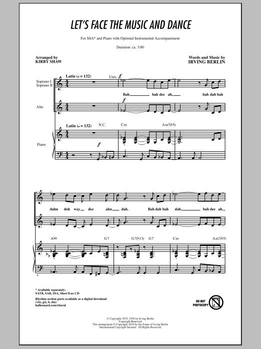 Product gallery: Page 1 of 1 Let's Face The Music And Dance, Kirby Shaw