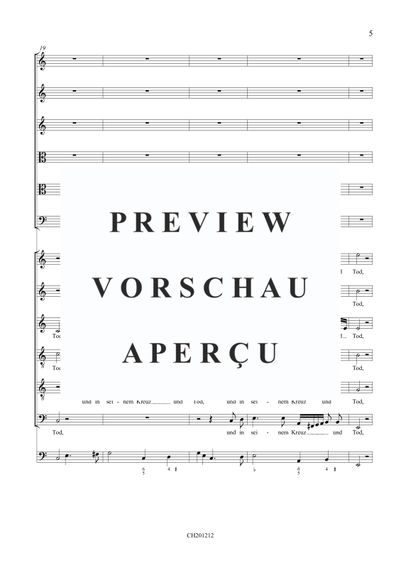 Produktgalerie: Seite 6 von 11 Nur in meines Jesu Wunden, , Gemischtes Ensemble SSATTB, 6 Violen und BC