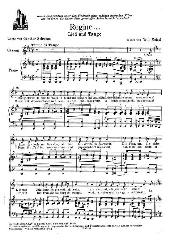 Produktbild zu: RegineLied und Tango
