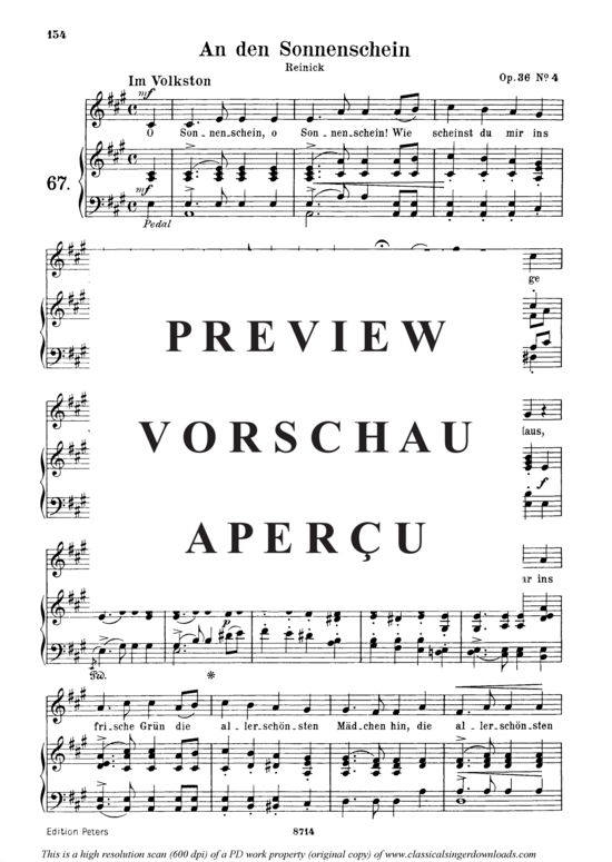 Product gallery: Page 2 of 3 An den Sonnenschein, Op 36 No.4, , Medium Voice and Piano