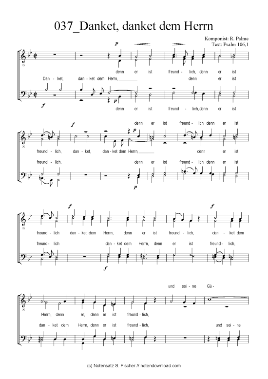 Product picture to: Danket, danket dem Herrn R. Palme / Psalm 106,1